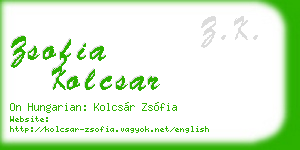zsofia kolcsar business card
