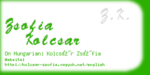 zsofia kolcsar business card